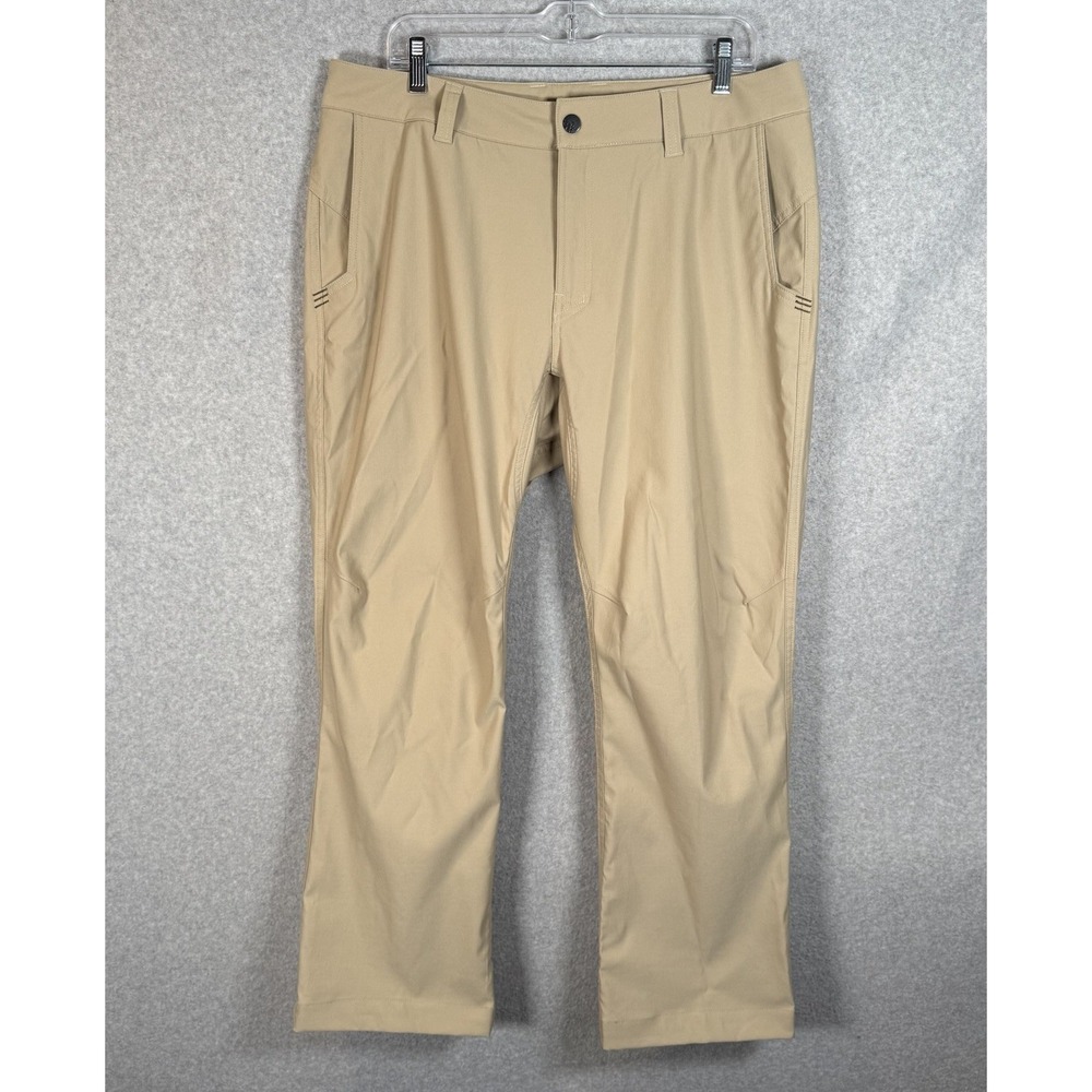 Stio Coburn Pant Men 36S Khaki Nylon Spandex Stretch Hiking Quick Dry Style 2340